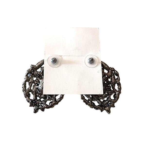 T & J Designs Royal Blue Fantasy Glass Crystal Drop Earrings - Picture 3 of 10